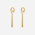 Gold-Plated Alpha Pendant Earrings