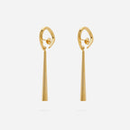 Gold-Plated Alpha Pendant Earrings