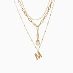 Boho Gold Plated Charm Pendant Layered Necklace