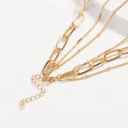 Boho Gold Plated Charm Pendant Layered Necklace
