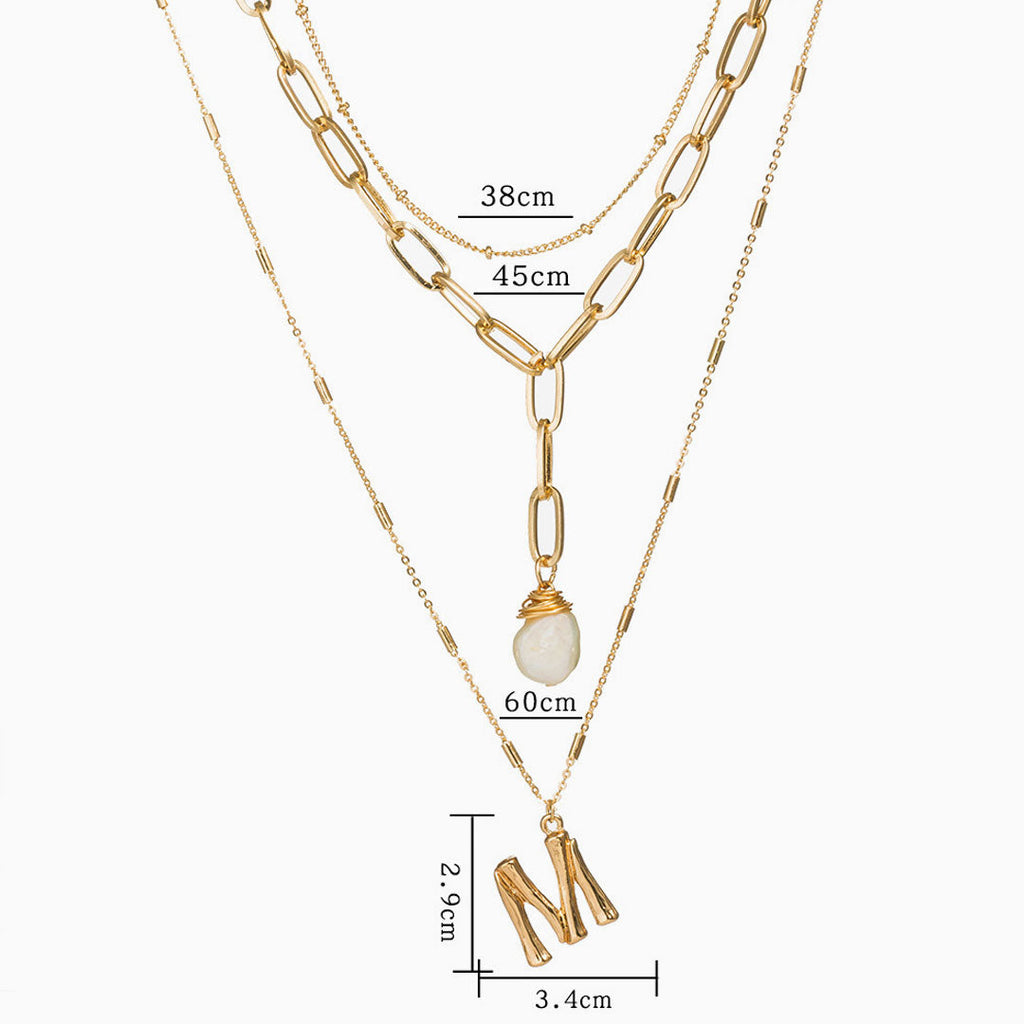 Boho Gold Plated Charm Pendant Layered Necklace