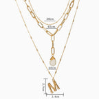 Boho Gold Plated Charm Pendant Layered Necklace