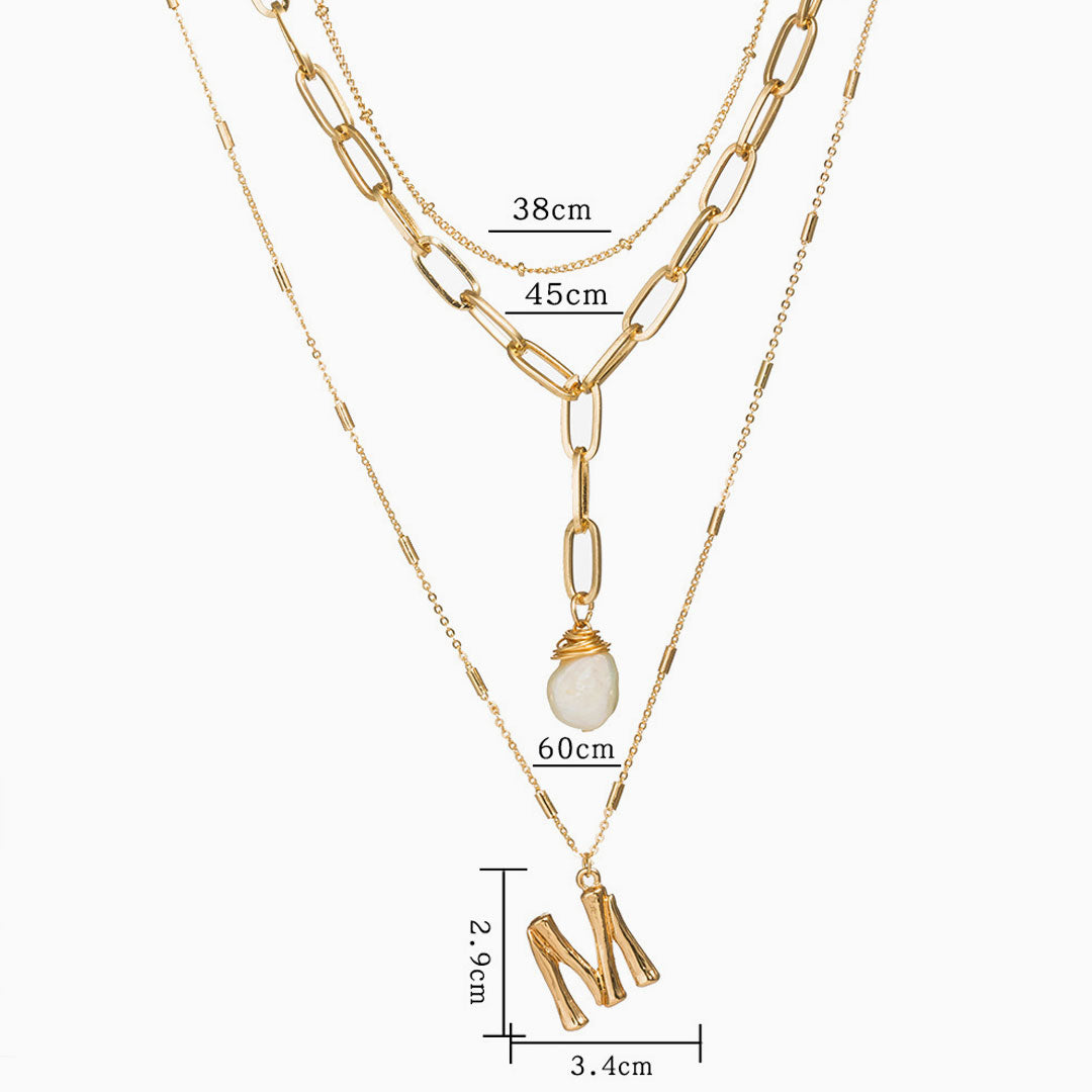 Boho Gold Plated Charm Pendant Layered Necklace