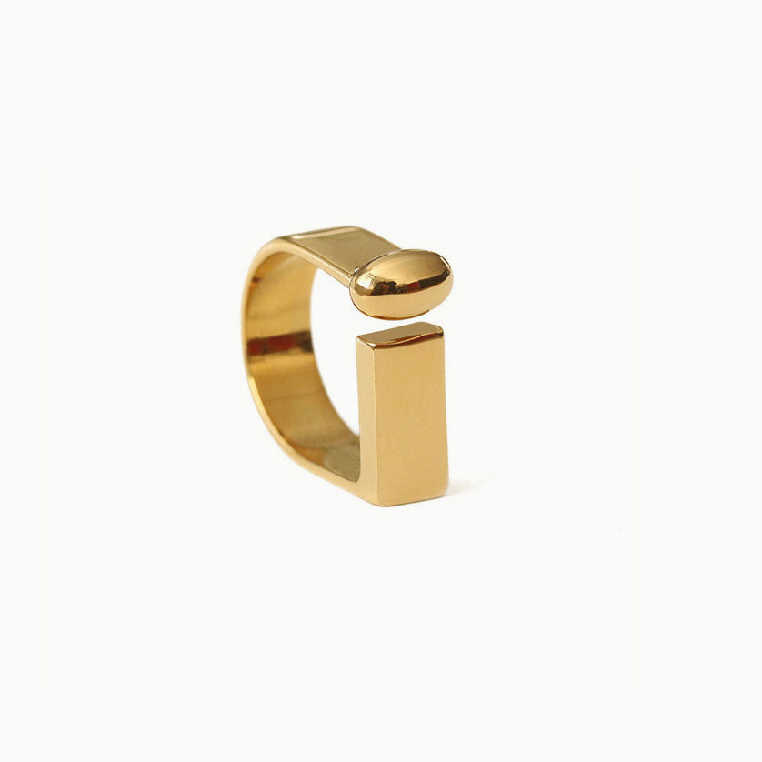 Gold D-Ring in Letter Shape - Gold Tone Plated