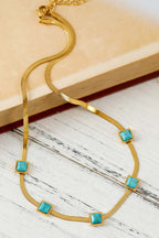 Serpent Bone Necklace with Turquoise