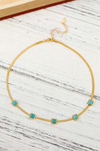 Serpent Bone Necklace with Turquoise