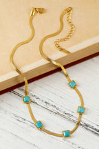 Serpent Bone Necklace with Turquoise
