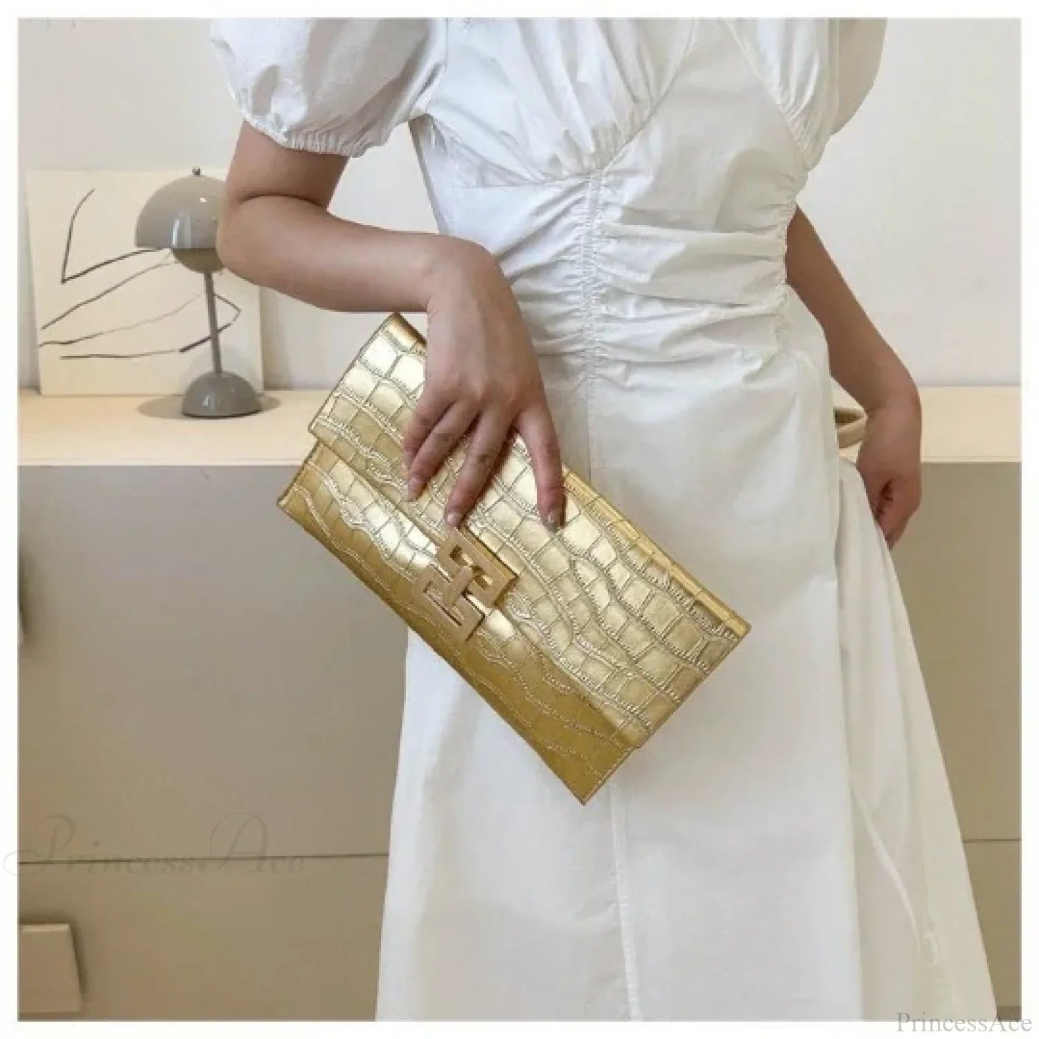 Golden Evening Wedding Clutch Wristlet