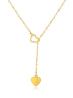 Heart Lariat Necklace with Patchwork Design