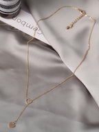 Heart Lariat Necklace with Patchwork Design