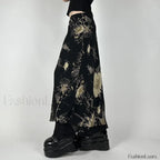 Goth Floral Double Layer Skirt
