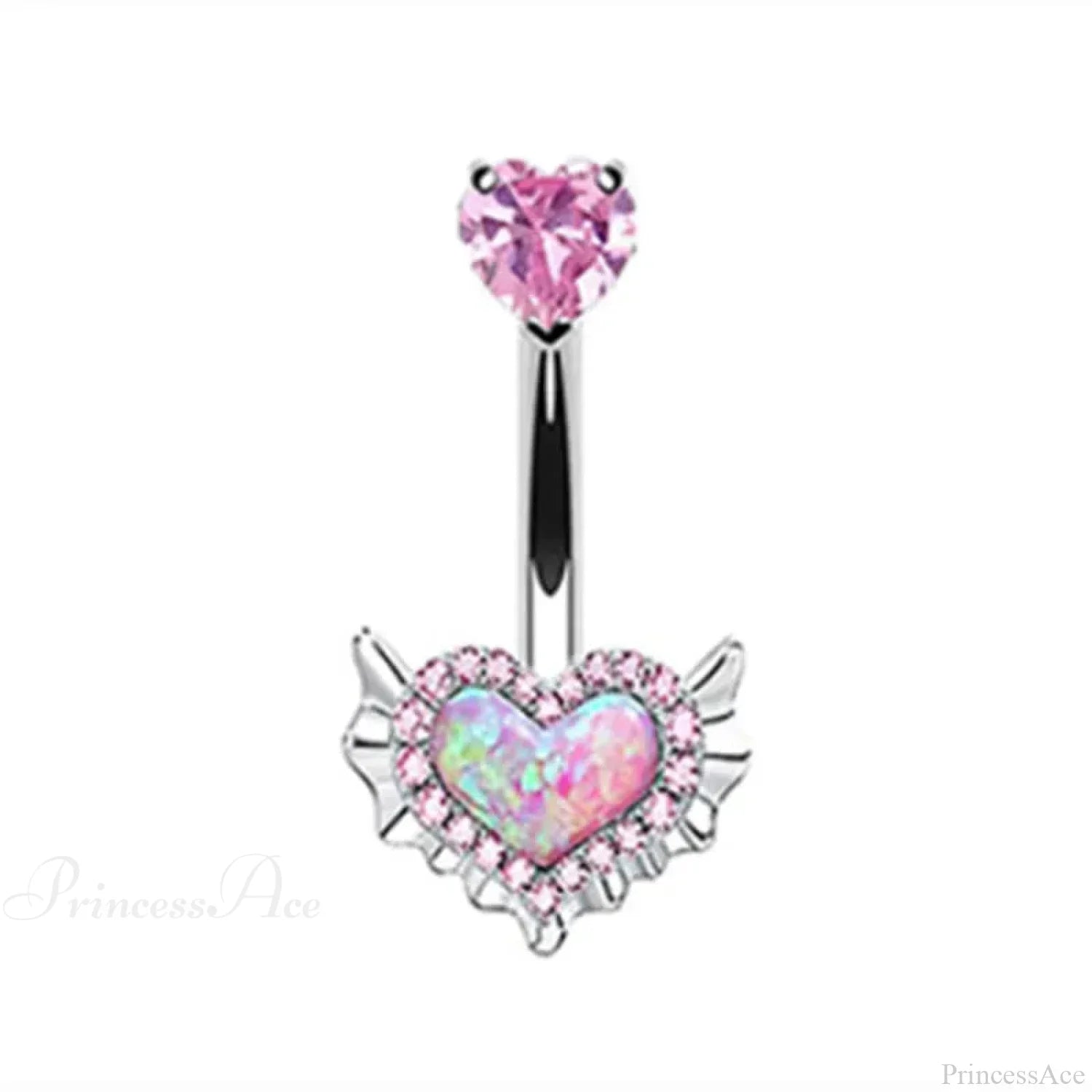 Gothic Heart Dangle Butterfly Belly Ring