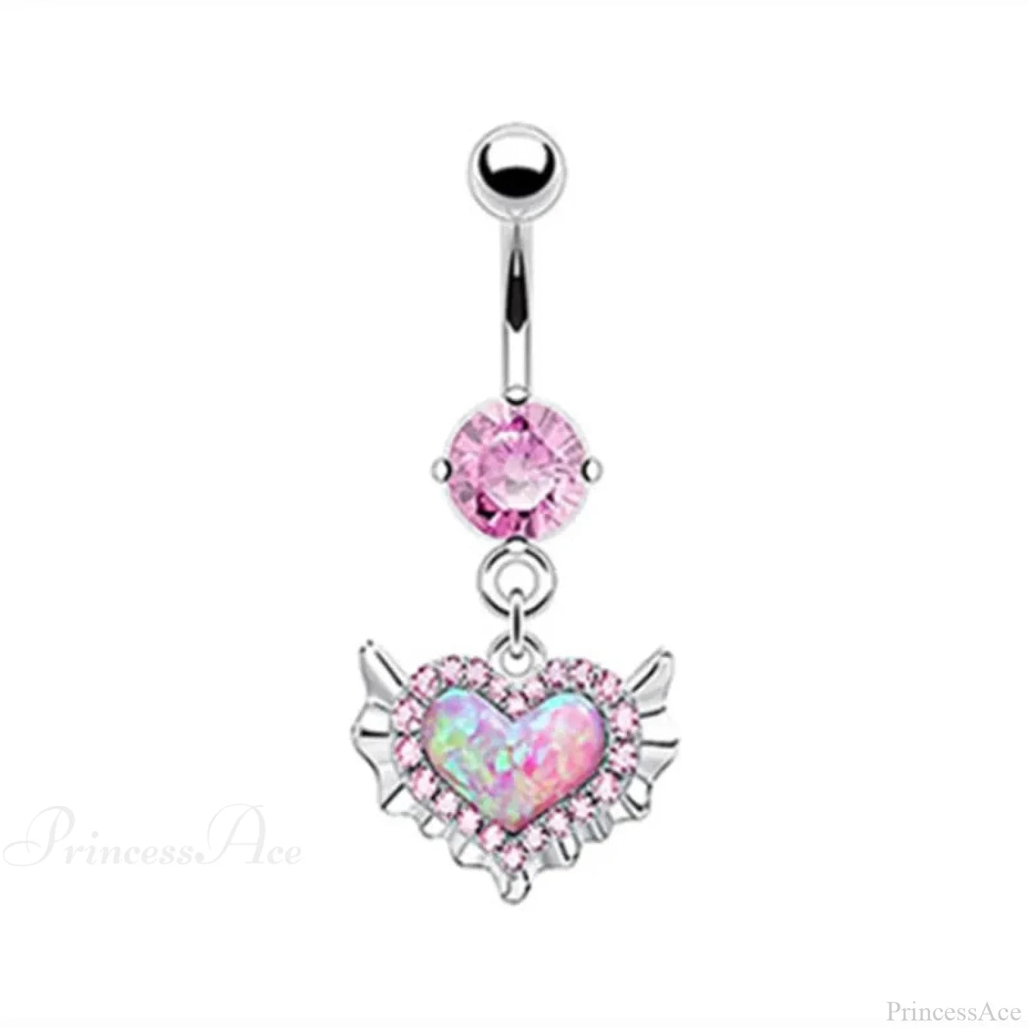 Gothic Heart Dangle Butterfly Belly Ring