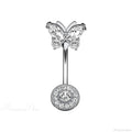 Gothic Heart Dangle Butterfly Belly Ring
