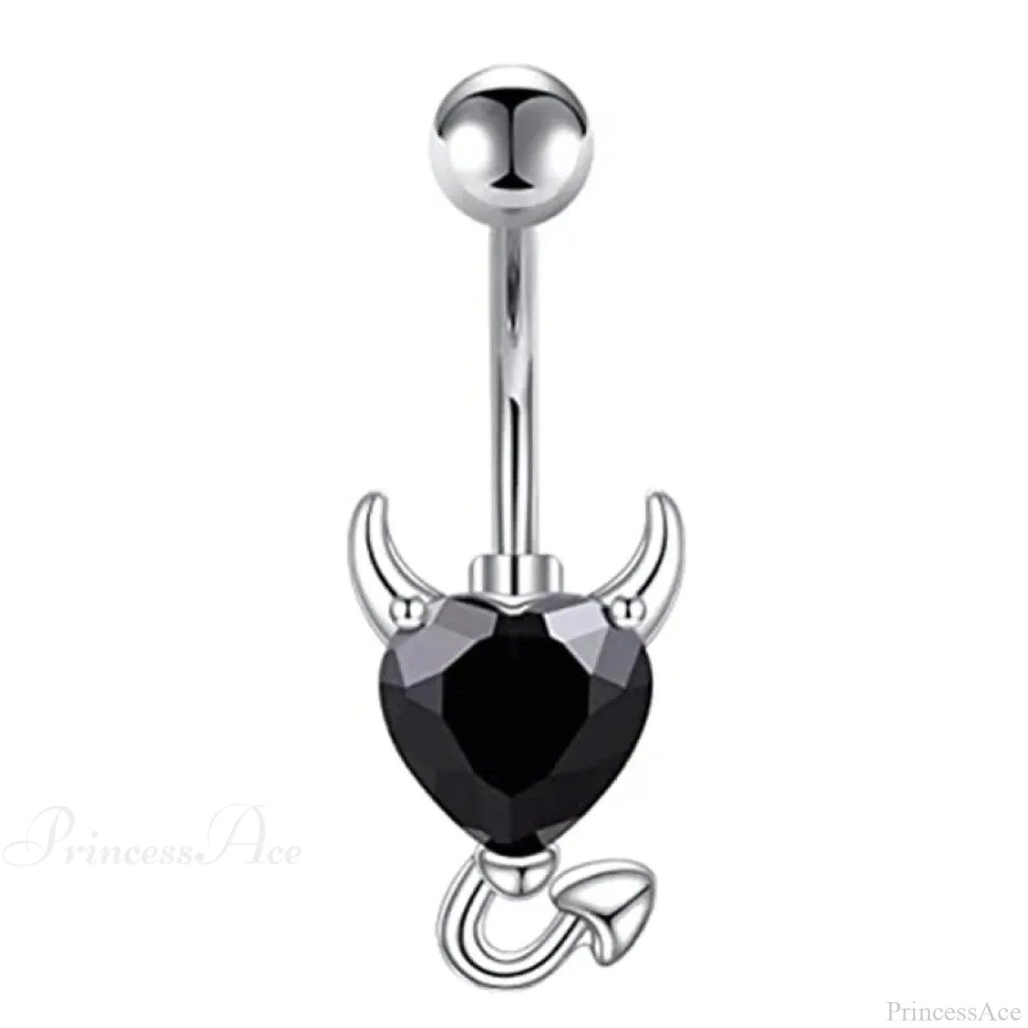 Gothic Heart Dangle Butterfly Belly Ring