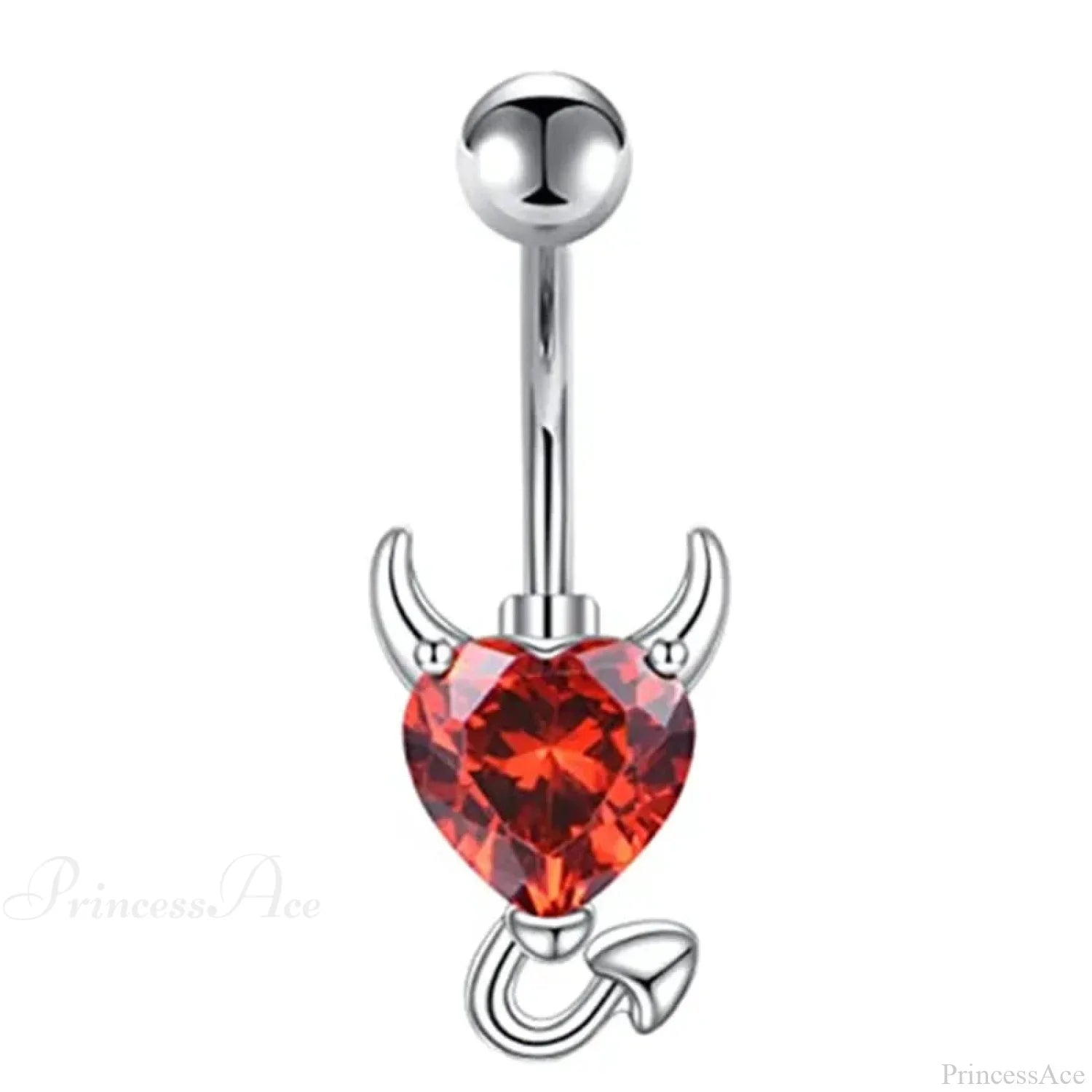 Gothic Heart Dangle Butterfly Belly Ring