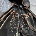 Gothic Long Sleeve Zipper Hoodie
