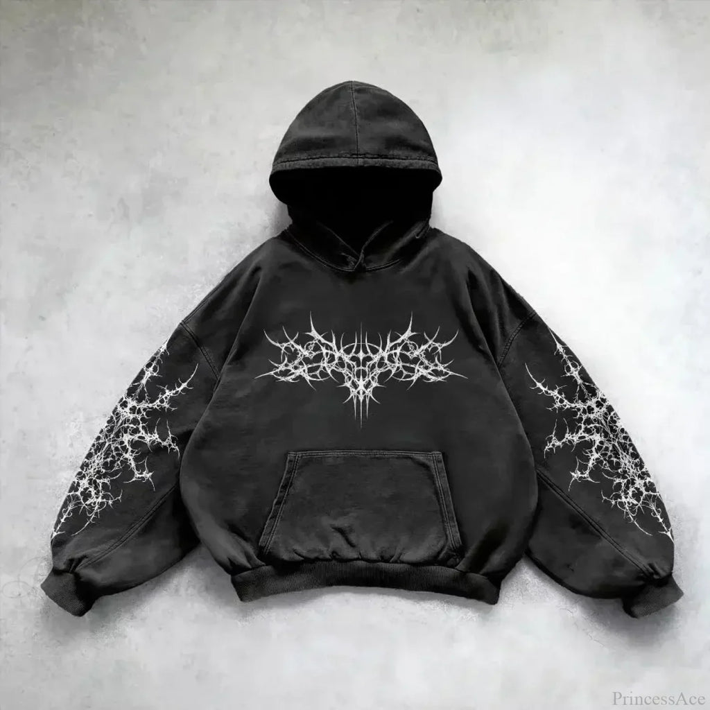Goths Pattern Print Hoodie