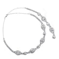 Rhinestone Bridal Necklace with Backdrop - Silver