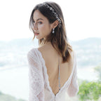 Rhinestone Bridal Necklace with Backdrop - Silver