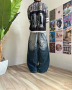 Gradient Gothic Workwear Wide-Leg Pant