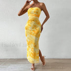 Graphic Off-Shoulder Midi Dress