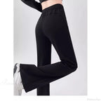Gray High Waist Flared Sweatpants Pants