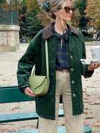 Green Patchwork Cotton Coat