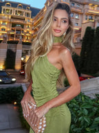 Green Strapless Bodycon Maxi Dress