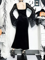 Grouping Mosaic Flare Sleeve Full-Length Dress