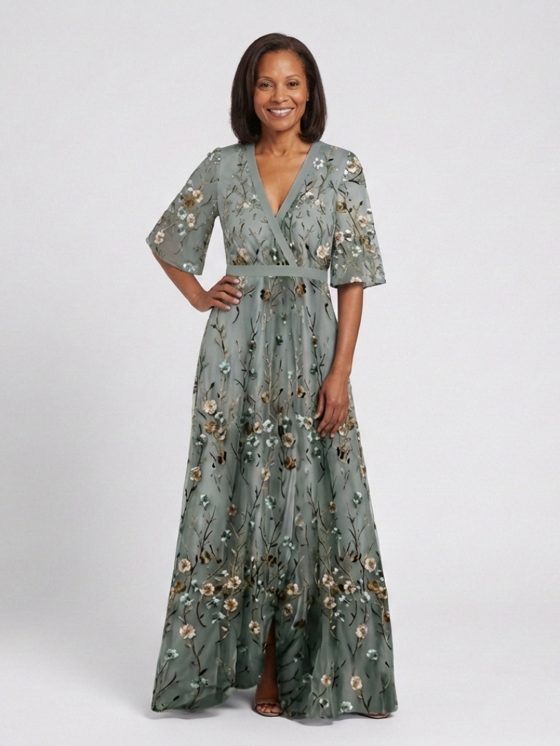 Mireille | Floral V-Neck Maxi Dress