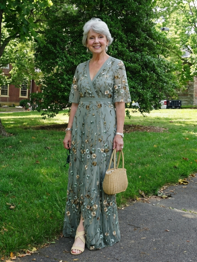 Mireille | Floral V-Neck Maxi Dress