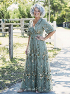 Mireille | Floral V-Neck Maxi Dress
