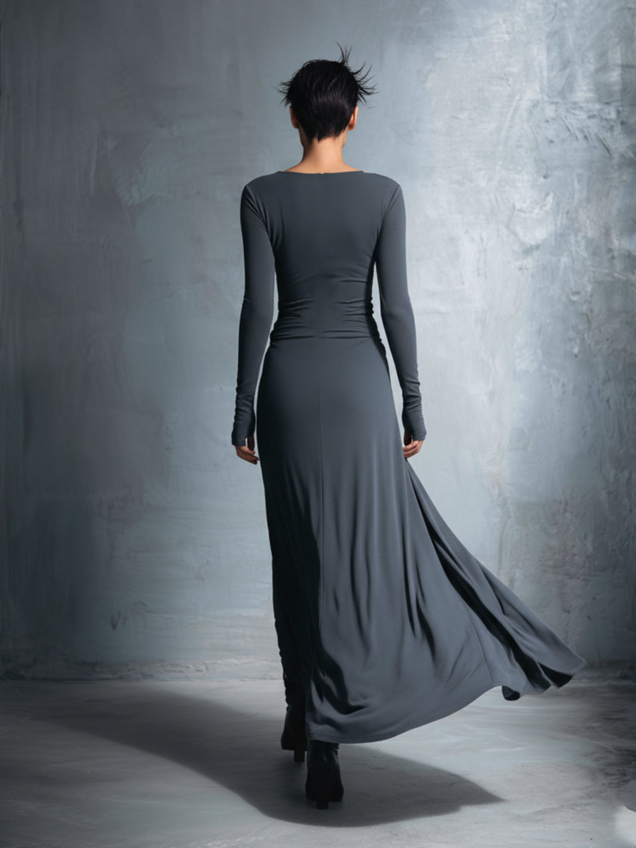| Gray Stretch Wrap Dress