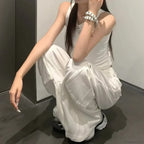 Gyaru White Cargo Jeans Wide Leg Pants