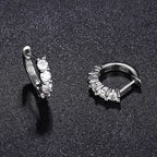 3MM Moissanite Sterling Silver Hinge Huggie Earrings