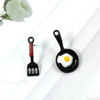 Halloween Dark Spider Amulet Stud Earring