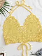 Halter Crochet Hollow Trendy Crop Tops