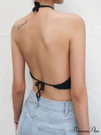 Halter Crochet Hollow Trendy Crop Tops