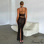 Halter Sleeveless Backless Split Maxi Dress