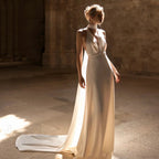 Halter Slim Tail Wedding Dress