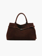 The Dalila — Structured Suede Top Handle Bag