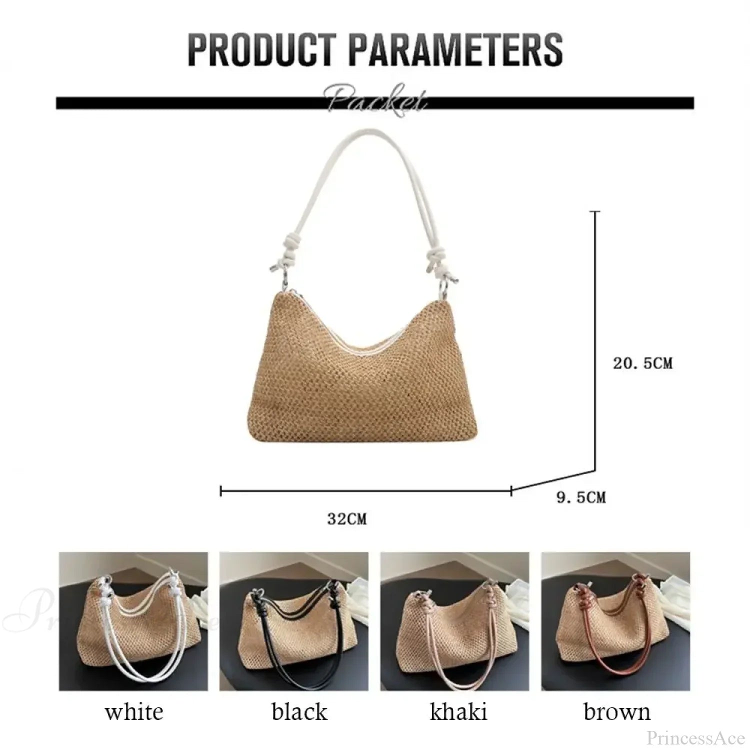 Handmade Braid Straw Beach Shoulder Bag