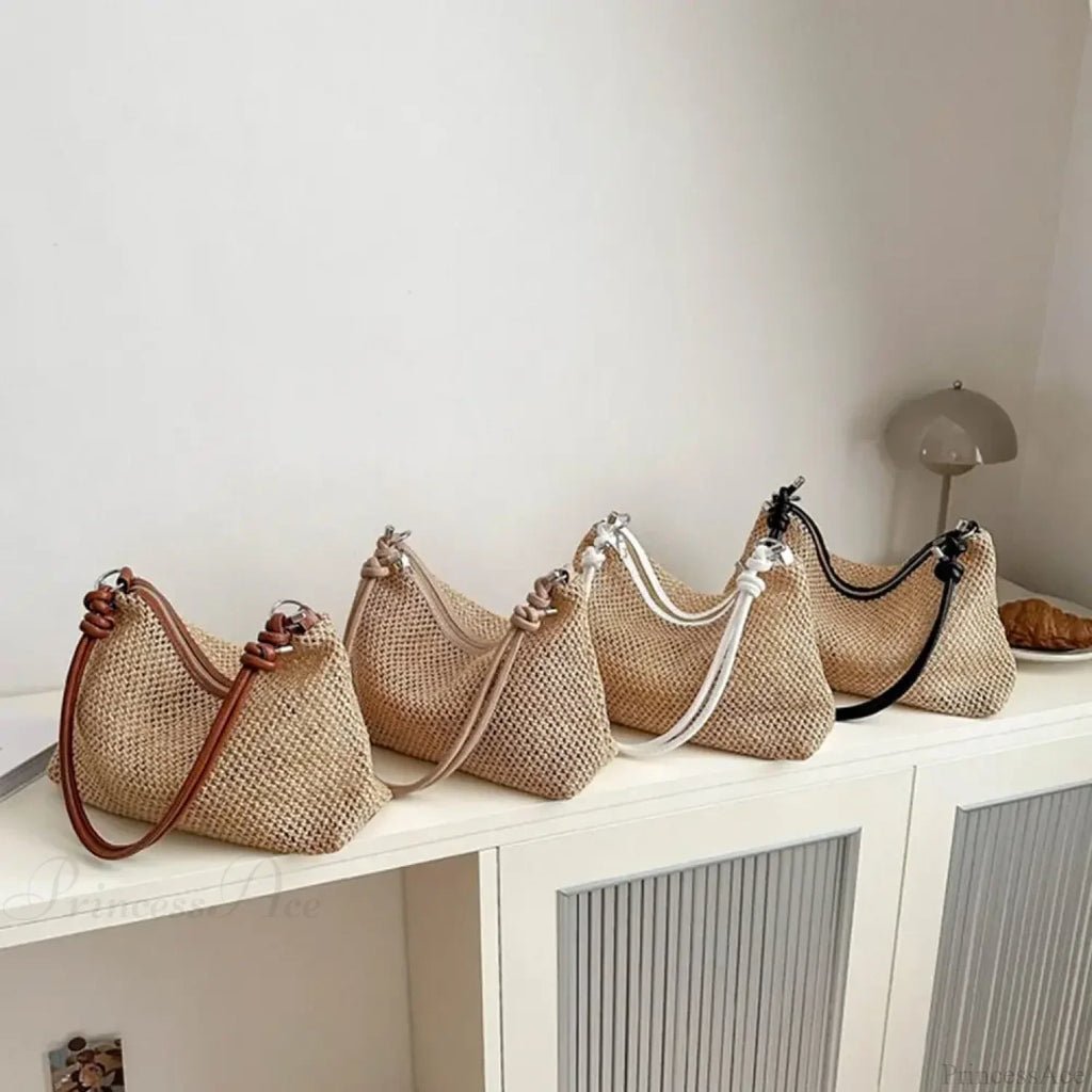 Handmade Braid Straw Beach Shoulder Bag