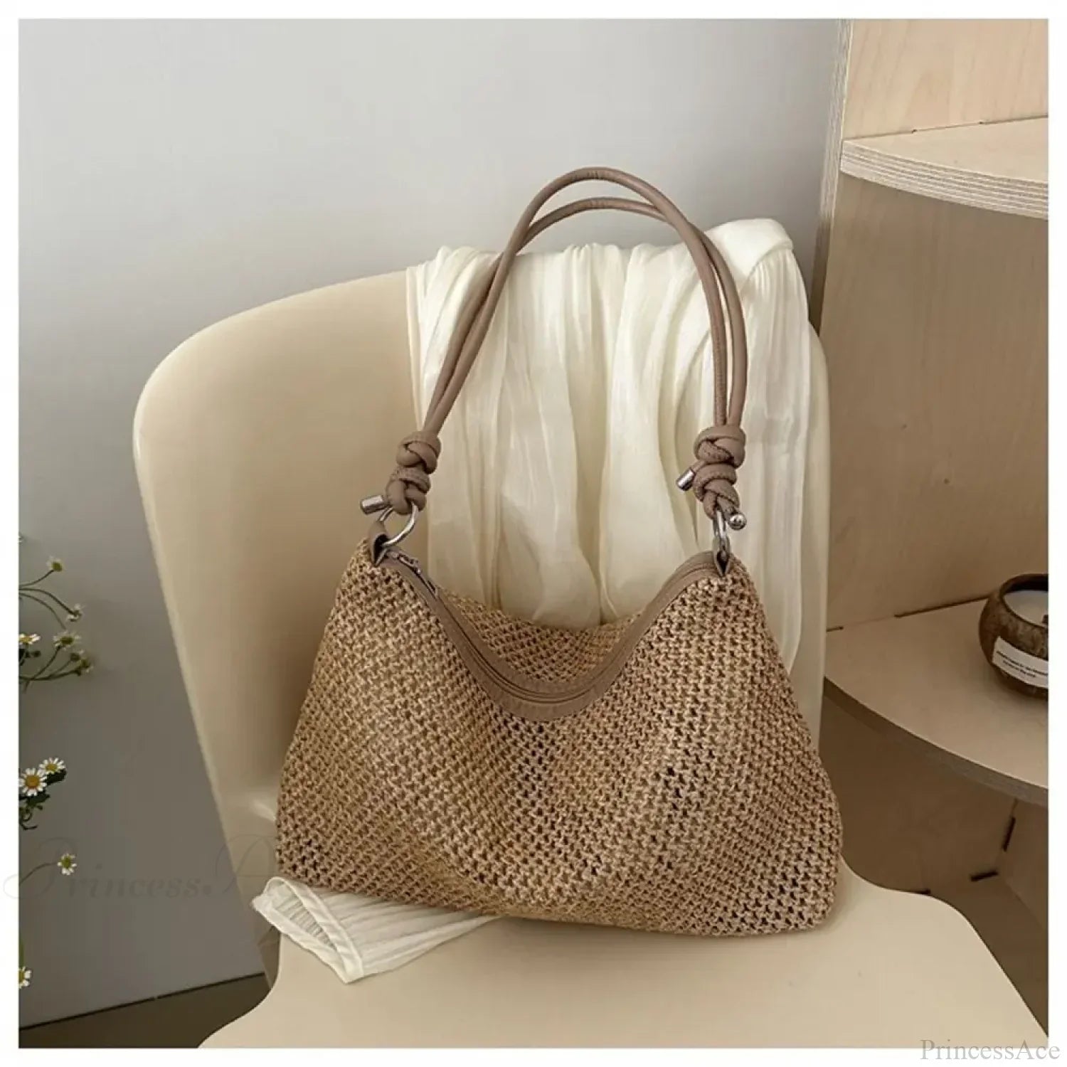 Handmade Braid Straw Beach Shoulder Bag