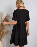 Adriana Exclusive Vintage Dress with V Neck & Lace Design Chic Silhouette Collection