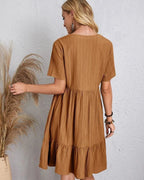 Adriana Exclusive Vintage Dress with V Neck & Lace Design Chic Silhouette Collection