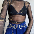 Harajuku Mysterious Rebel Moon Metal Belt