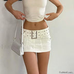Harajuku Sash Denim Mini Skirt