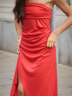 Harper Bandeau Slit Maxi Dress